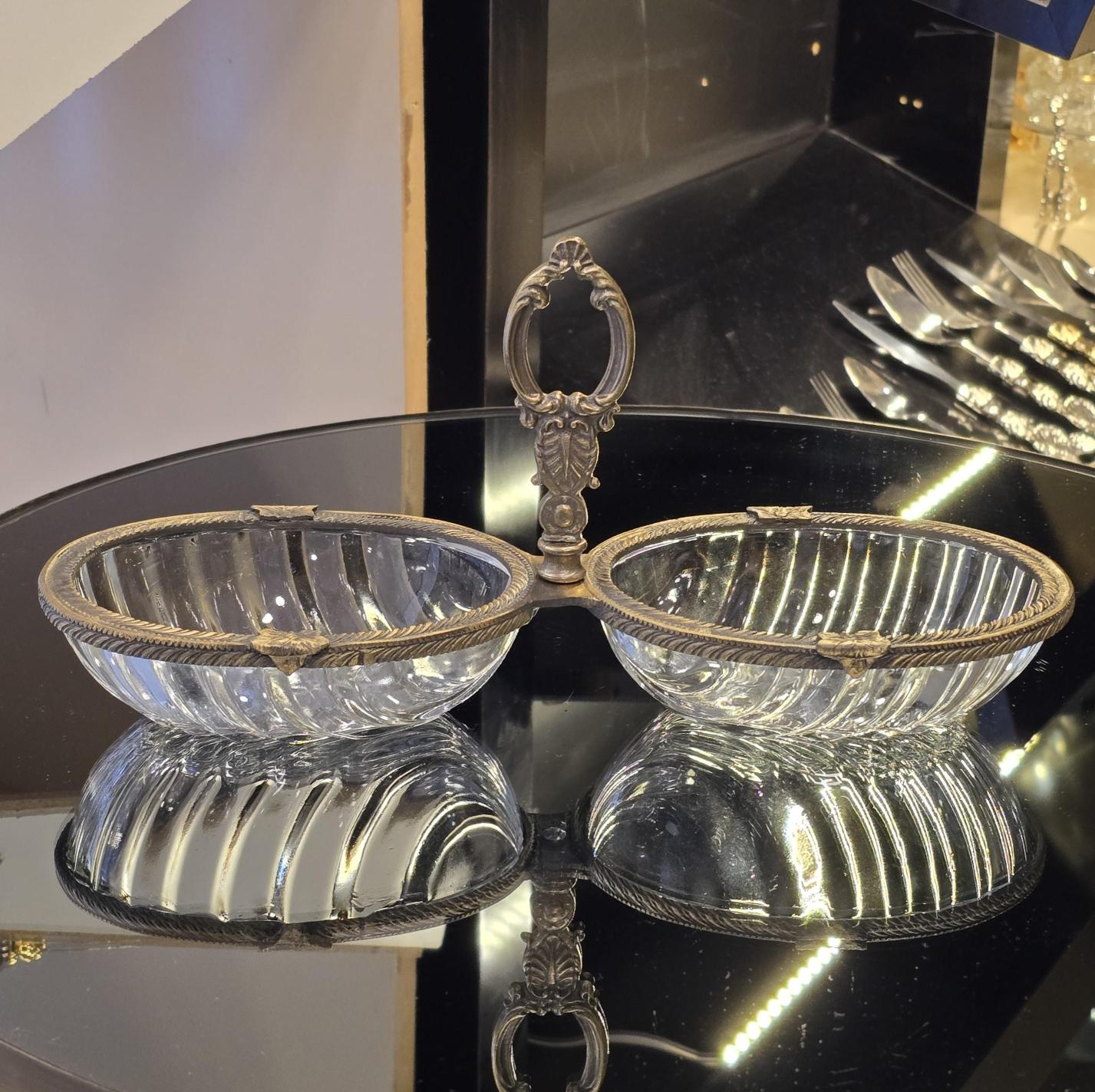 Antik Metal Çerçeveli İkili Çerezlik