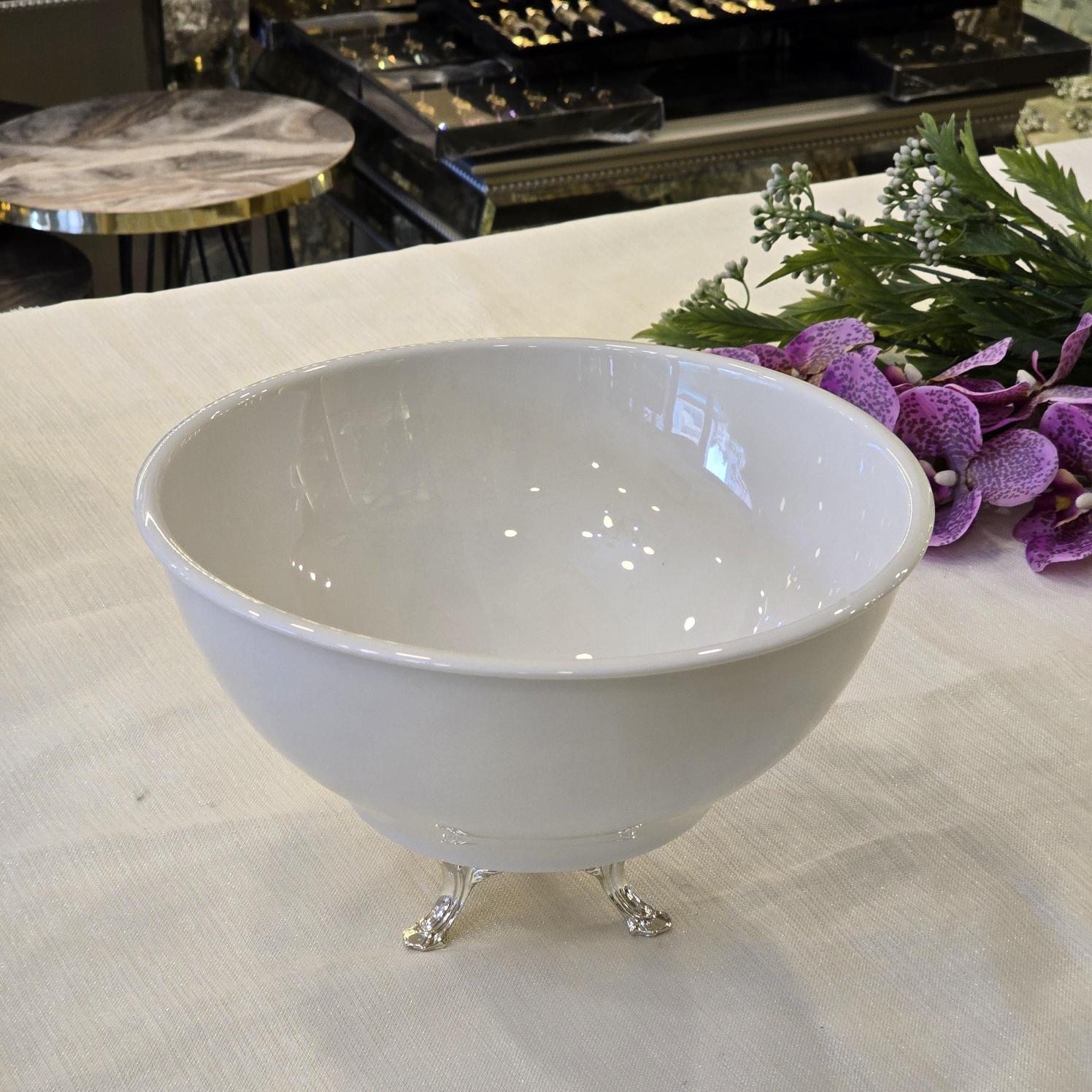 26 cm Porselen Salata Kasesi Gümüş