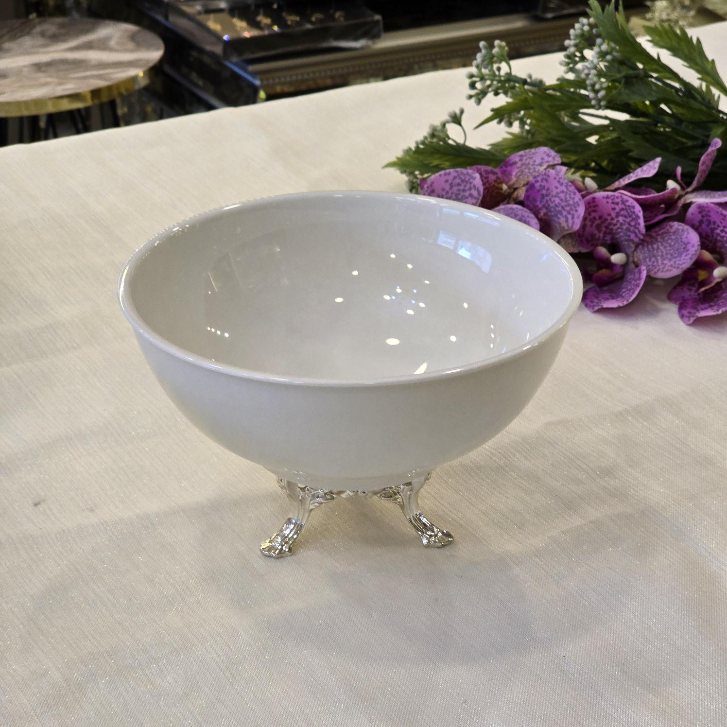 26 cm Porselen Salata Kasesi Gümüş