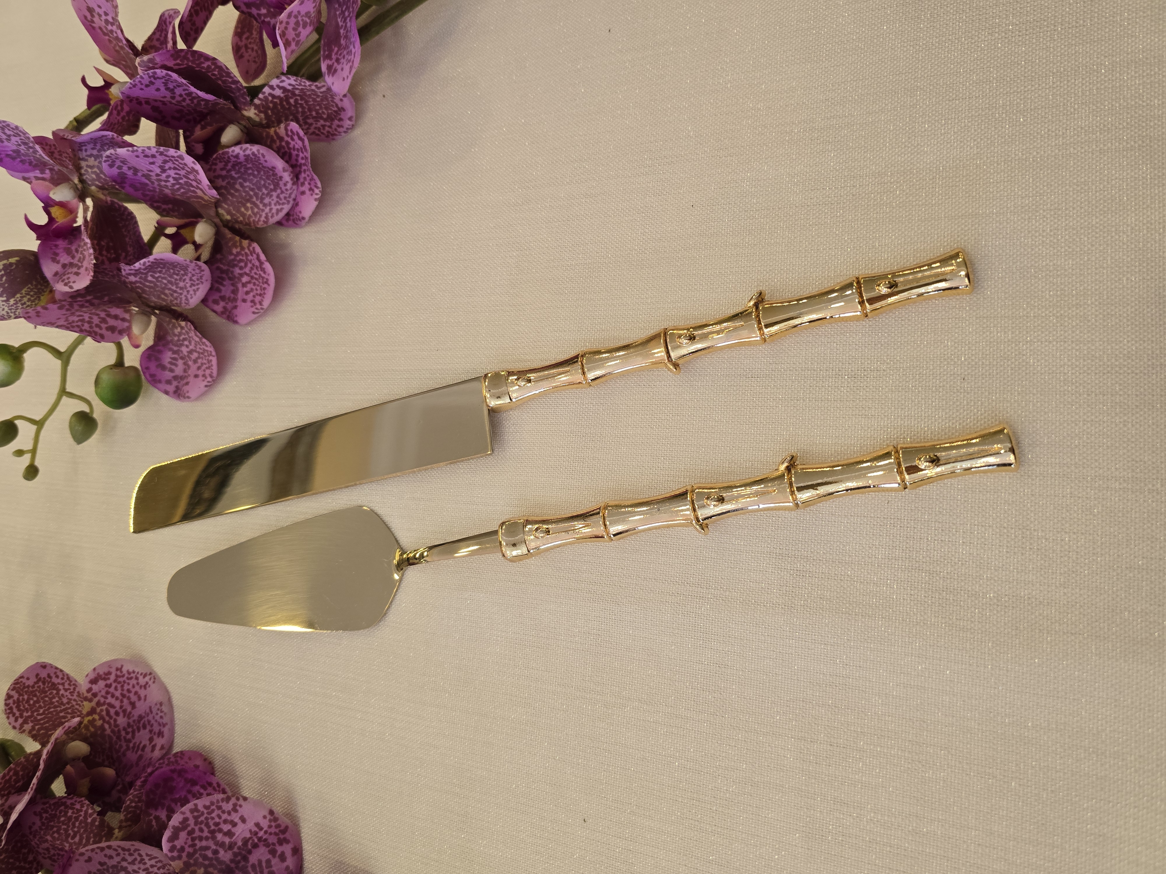 Bambu 2 Parça Pasta Servis Kaşık Seti Gold