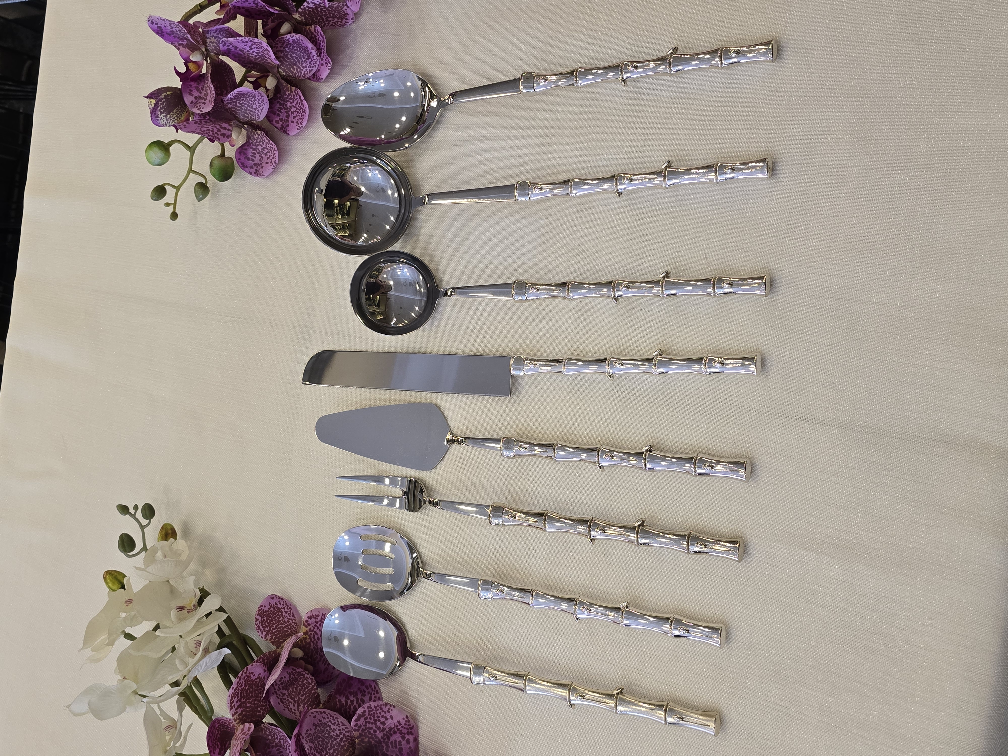 Bambu 8 Parça Servis Kaşık Seti Gümüş