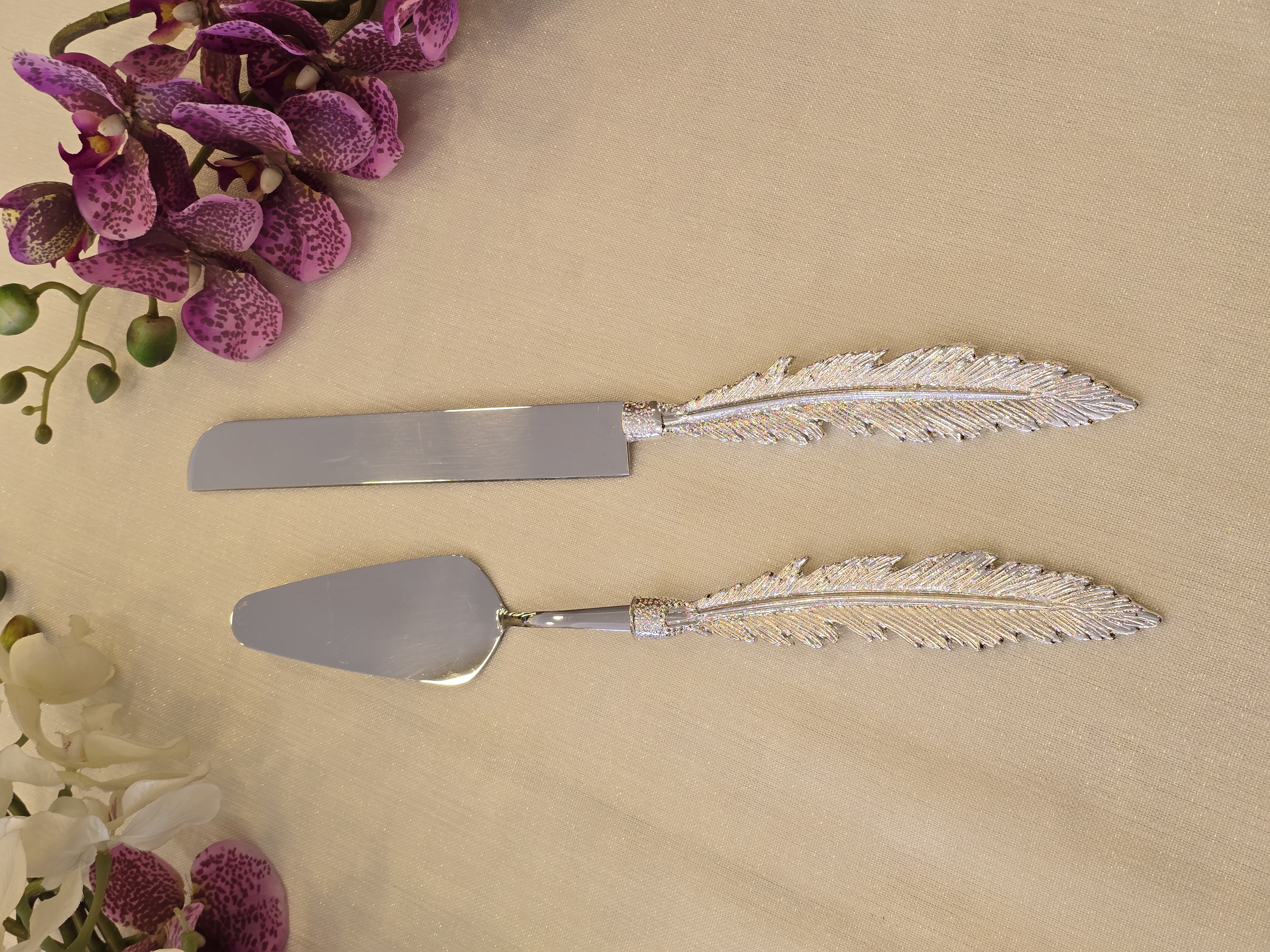 Tüy Model Pasta Servis Kaşık Seti Gümüş