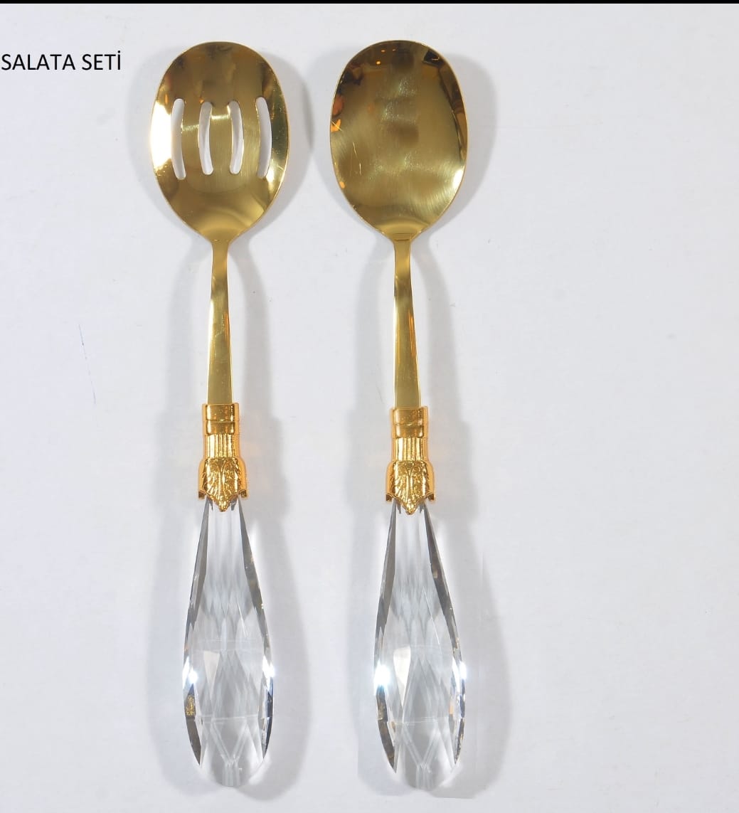Damla 2’li Tamamen Gold Salata Servis Seti
