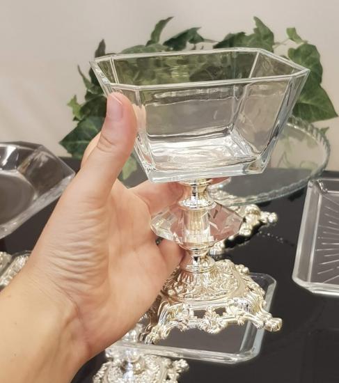 Döküm Ayaklı gümüş 6’li set Kare Dondurmalık