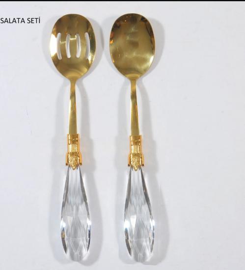 Damla 2’li Tamamen Gold Servis Seti