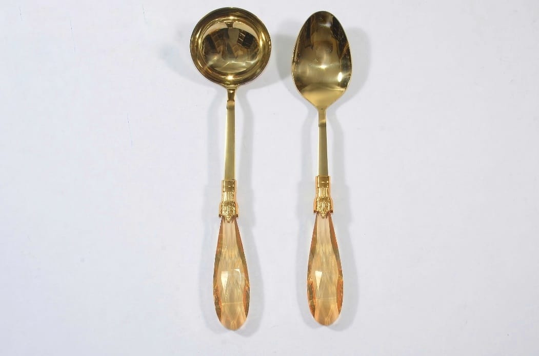 Damla 2’li Amber Gold Büyük Servis Kaşığı
